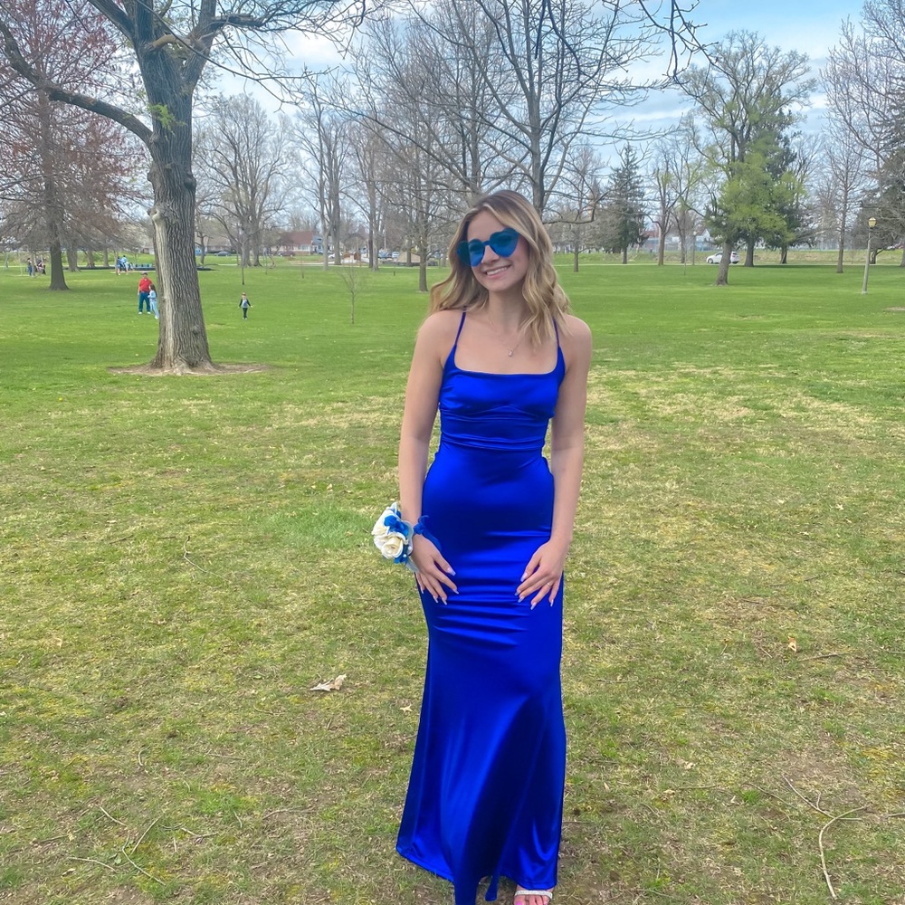 windsor satin prom dress
